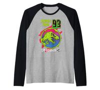 Jurassic Park Retro T. Rex Fossil 93 Maglia con Maniche Raglan