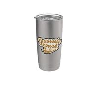 Jurassic Park Script Logo Bicchiere termico in acciaio inox doppia parete