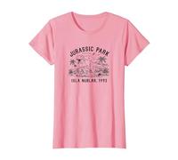 Jurassic Park T-Rex Isla Nublar Fever Outline Maglietta, Donna, Rosa, L