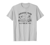 Jurassic Park T-Rex Isla Nublar Fever Outline Maglietta, Uomo, Argento, XL
