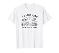 Jurassic Park T-Rex Isla Nublar Fever Outline Maglietta, Uomo, Bianco, XXL