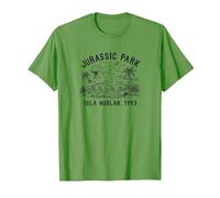 Jurassic Park T-Rex Isla Nublar Fever Outline Maglietta, Uomo, Erba, M