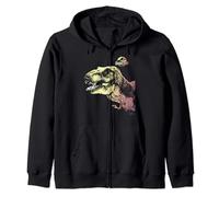 Jurassic Park T-Rex Sunset Color Fil In Felpa con Cappuccio