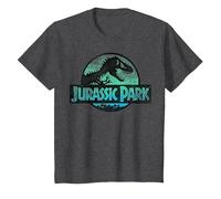 Jurassic Park Turquoise Safari Circle Logo Maglietta, Bambini, Grigio Scuro, 2 Anni