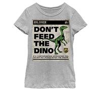 Jurassic Park unisex child Jurassic World Dominion Don't Feed Dino Sign Girls Short Sleeve Tee T Shirt, Athletic Heather, X-Small US