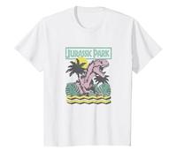 Jurassic Park Vintage T-Rex Roar Retro Maglietta, Bambini, Bianco, 10 Anni