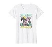 Jurassic Park Vintage T-Rex Roar Retro Maglietta, Donna, Bianco, L