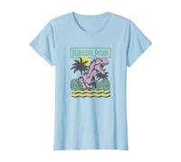 Jurassic Park Vintage T-Rex Roar Retro Maglietta, Donna, Celeste, XS