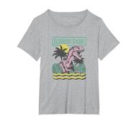 Jurassic Park Vintage T-Rex Roar Retro Maglietta, Donna Plus-Size, Grigio Melange, 5X