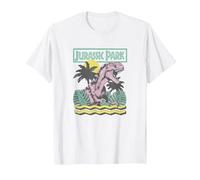 Jurassic Park Vintage T-Rex Roar Retro Maglietta, Uomo, Bianco, 5XL