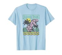 Jurassic Park Vintage T-Rex Roar Retro Maglietta, Uomo, Celeste, S
