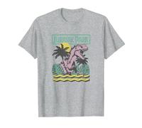 Jurassic Park Vintage T-Rex Roar Retro Maglietta, Uomo, Grigio Melange, M