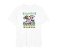 Jurassic Park Vintage T-Rex Roar Retro Maglietta, Uomo Taglie Grandi, Bianco, 6X Tall