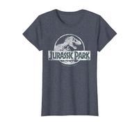 Jurassic Park White Distressed Circle Logo Maglietta, Donna, Pervinca, XXL