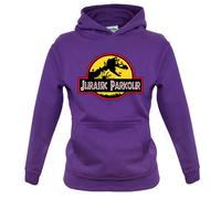Jurassic Parkour - Bambini Felpa Free Running Sport Fitness Run Eserczio