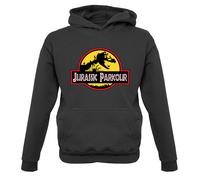 Jurassic Parkour - Bambini Felpa Free Running Sport Fitness Run Eserczio