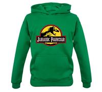Jurassic Parkour - Bambini Felpa Free Running Sport Fitness Run Eserczio
