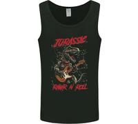 Jurassic Rawr N Rotolo Dinosauro Chitarra Rock Uomo Canotta Maglia