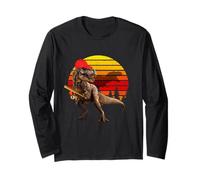 Jurassic T Rex Baseball Retro Vintage World Divertente Dinosauro Maglia a Manica