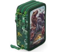 Jurassic World Astuccio 3 scomparti completo 46 pezzi, Scuola e tempo libero