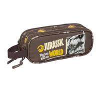JURASSIC WORLD - Astuccio doppio per bambini, ideale per scuola e ragazzi, comodo e versatile, qualità e resistenza, 21 x 6 x 8 cm