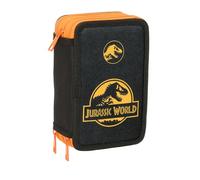 JURASSIC WORLD - Astuccio scolastico con 37 utili inclusi, astuccio per bambini, ideale per bambini dai 5 ai 14 anni, comodo e versatile, qualità e resistenza, 12,5 x 5,5 x 19,5 cm