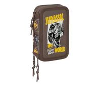 JURASSIC WORLD - Astuccio scolastico con 37 utili inclusi, astuccio per bambini, ideale per bambini dai 5 ai 14 anni, comodo e versatile, qualità e resistenza, 12,5 x 5,5 x 19,5 cm