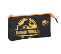 JURASSIC WORLD - Astuccio triplo, astuccio per bambini, ideale per bambini in età scolastica, comodo e versatile, qualità e resistenza, 22 x 3 x 12 cm