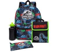 Jurassic World Backpack Set Bambini 4 Pezzi Scolastica Scatola Di Pranzo