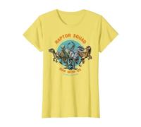 Jurassic World: Camp Cretaceous Raptor Squad Run with Us Maglietta, Donna, Limone, XXL