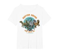 Jurassic World: Camp Cretaceous Raptor Squad Run with Us Maglietta, Donna Plus-Size, Bianco, 6X