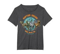 Jurassic World: Camp Cretaceous Raptor Squad Run with Us Maglietta, Donna Plus-Size, Grigio Scuro, 2X
