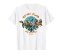 Jurassic World: Camp Cretaceous Raptor Squad Run with Us Maglietta, Uomo, Bianco, 6XL