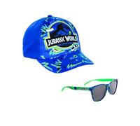 Jurassic World Cappellino Baseball e Occhiali da Sole per Ragazzi, Occhiali da Sole con Protezione UV, Cappellino Estivo per Bambino (IT, Numero, 53, Blu)