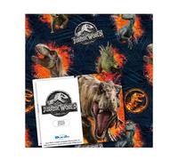 Jurassic World - Carta da regalo, 8 fogli, 8 etichette, 70 x 50 cm, prodotto ufficiale responsabile