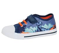 Jurassic World Dino Plimsolls - Scarpe da Ginnastica per Bambini, con Dinosauro, Facile da Toccare, con Chiusura Sportiva, Blu, 30 EU