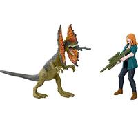 Jurassic World Dominion Claire e Dilophosaurus - Confezione con 2 action figure e accessori, set regalo giocattolo e collezione