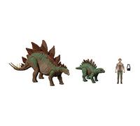 Jurassic World Dominion Collezione Classic, Dr. Sarah Harding, Stegosauro grande e piccolo, realisticamente mobile, scala 9,5 cm a partire dai 4 anni