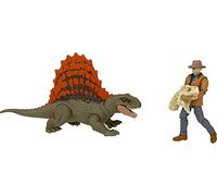 Jurassic World Dominion Dr Alan Grant & Dimetrodon Human and Dino Pack con 2 action figures, set regalo giocattolo e collezione