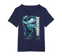 Jurassic World: Fallen Kingdom Raptor Blue Logo Maglietta, Donna Plus-Size, Navy, 2X