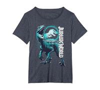 Jurassic World: Fallen Kingdom Raptor Blue Logo Maglietta, Donna Plus-Size, Pervinca, 1X