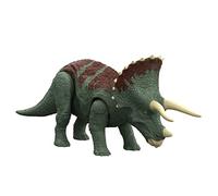 Jurassic World - Il Dominio Roar StrikersTriceratopo Erbivoro Action Figure, con ruggito, attacco a forti testate e articolazioni mobili;, Giocattolo per Bambini 4+ Anni, HDX34