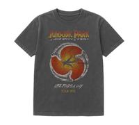 Jurassic World Maglietta Unisex Jurassic Park Life Finds a Way, Maglietta Nera Vintage Lavata, Vintage Wash Nero, S