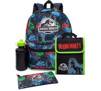 Jurassic World Nero Logo Set di zaini da 4 pezzi Ragazzi