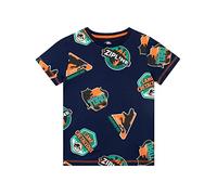 Jurassic World Nuove Avventure Maglietta per Ragazzi Top a Maniche Corte per Bambini Blu Marino 10-11 Anni