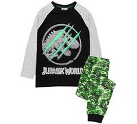 Jurassic World Pigiama Boys Bambini Camo T-Shirt Shorts o Pantaloni Opzioni 7-8 Anni