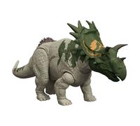 Mattel Jurassic World La Rinascita - Spiclypeus Ruggito Selvaggio, action figure snodata del dinosauro con attacco e movimento della testa azionati con la coda e suoni, gioco digitale, JGB89