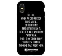Jurassic World Rebirth Xavier Dobbs Death Bed Quote Custodia per iPhone X/XS