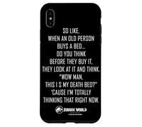 Jurassic World Rebirth Xavier Dobbs Death Bed Quote Custodia per iPhone XS Max