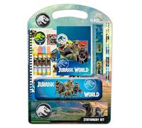 JURASSIC WORLD - Set da scrittura, astuccio regalo, astuccio metallico, penne, astuccio per bambini, ideale per bambini, comodo e versatile, qualità e resistenza, 27 x 37,5 cm, Sabbia, M, Casual